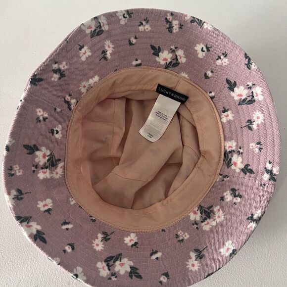 Lucky Brand Bucket Hat Women One Sz Floral Corduroy Light Purple Casual Sun Cap - Picture 4 of 9